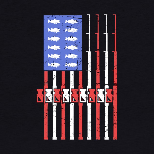 Bass Fishing American Flag by MeatMan